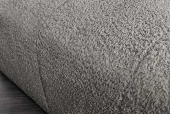Moderner Hocker ROYAL 120cm grau Bouclé Federkern Sitzhocker Fußhocker