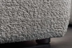 Moderner Hocker ROYAL 120cm grau Bouclé Federkern Sitzhocker Fußhocker