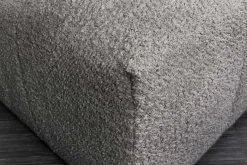 Moderner Hocker ROYAL 120cm grau Bouclé Federkern Sitzhocker Fußhocker