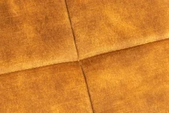 Moderner Hocker SCANDINAVIA senfgelb Samt schwarze Metallbeine Fußhocker