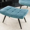 Moderner Hocker SCANDINAVIA blau Strukturstoff Metallbeine Fußhocker