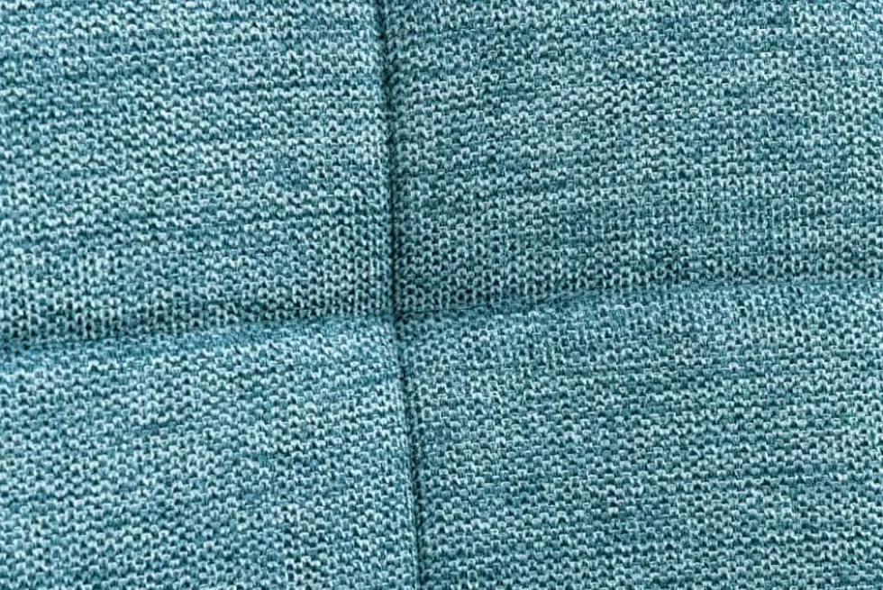 Moderner Hocker SCANDINAVIA blau Strukturstoff Massivholz-Beine Fußhocker