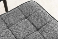Moderner Hocker SCANDINAVIA grau Strukturstoff Metallbeine Fußhocker