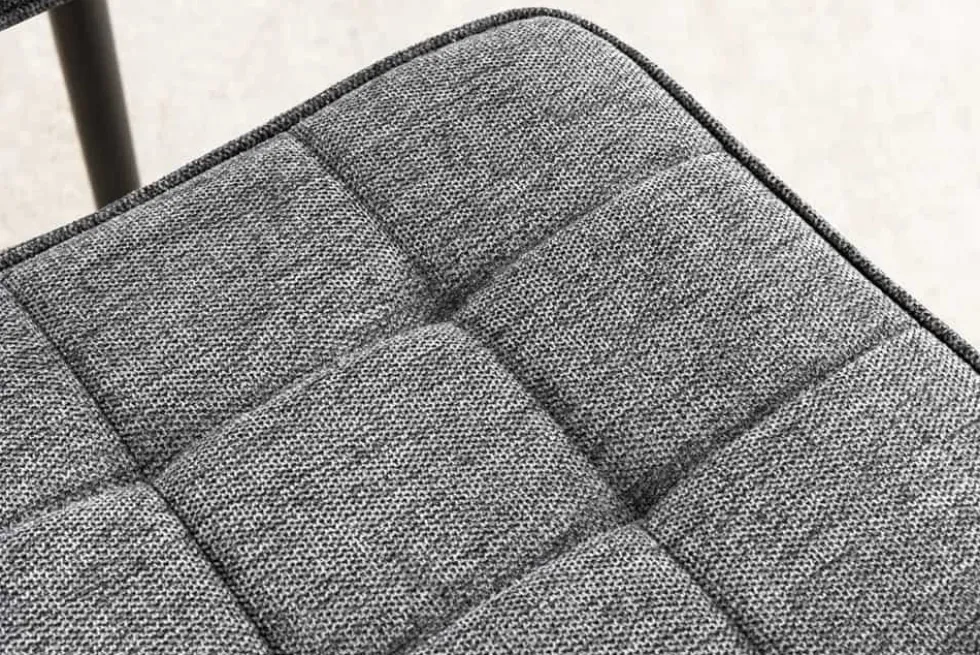 Moderner Hocker SCANDINAVIA grau Strukturstoff Metallbeine Fußhocker