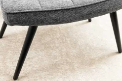 Moderner Hocker SCANDINAVIA grau Strukturstoff Metallbeine Fußhocker