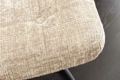 Moderner Hocker SCANDINAVIA champagner Chenille Cremona Metallbeine Fußhocker