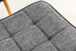Moderner Hocker SCANDINAVIA grau Strukturstoff Massivholz-Beine Fußhocker
