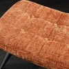 Moderner Hocker SCANDINAVIA rost braun Chenille Cremona Metallbeine Fußhocker