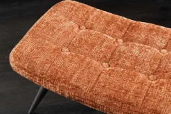 Moderner Hocker SCANDINAVIA rost braun Chenille Cremona Metallbeine Fußhocker