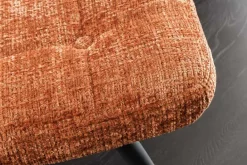 Moderner Hocker SCANDINAVIA rost braun Chenille Cremona Metallbeine Fußhocker