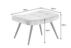 Moderner Hocker SCANDINAVIA rost braun Chenille Cremona Metallbeine Fußhocker