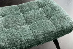 Moderner Hocker SCANDINAVIA grün Chenille Cremona Metallbeine Fußhocker