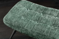 Moderner Hocker SCANDINAVIA grün Chenille Cremona Metallbeine Fußhocker
