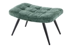 Moderner Hocker SCANDINAVIA grün Chenille Cremona Metallbeine Fußhocker