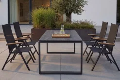 Moderner In- und Outdoor Esstisch FLOATING 210cm anthrazit Keramik Gartentisch wetterfest