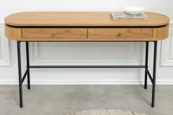 Moderner Konsolentisch ATELIER 120cm natur Eiche schwarz mit Schublade