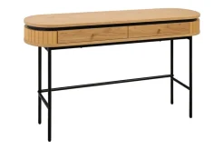 Moderner Konsolentisch ATELIER 120cm natur Eiche schwarz mit Schublade