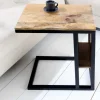 Moderner Laptoptisch CONCIERGE 60cm natur Mangoholz Beistelltisch mit Stauraum Metallgestell
