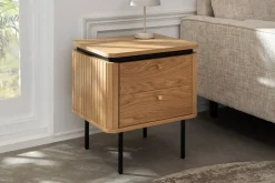 Moderner Nachttisch ATELIER 55cm Eiche Beistelltisch mit Schubladen