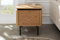 Moderner Nachttisch ATELIER 55cm Eiche Beistelltisch mit Schubladen