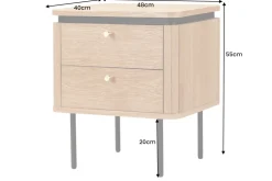 Moderner Nachttisch ATELIER 55cm Eiche Beistelltisch mit Schubladen