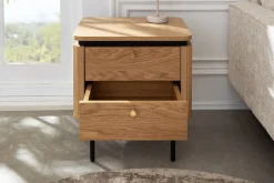 Moderner Nachttisch ATELIER 55cm Eiche Beistelltisch mit Schubladen