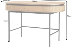 Moderner Schreibtisch ATELIER 120cm natur Eiche Konsolentisch schwarz mit Schublade