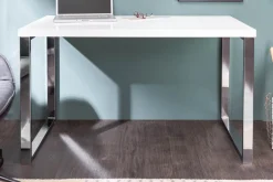 Moderner Schreibtisch WHITE DESK 120cm weiß Hochglanz Bürotisch