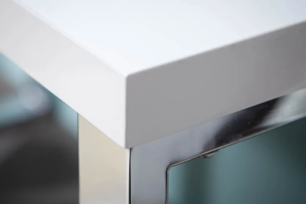 Moderner Schreibtisch WHITE DESK 120cm weiß Hochglanz Bürotisch