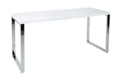Moderner Schreibtisch WHITE DESK 160cm weiß Hochglanz Bürotisch