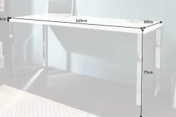 Moderner Schreibtisch WHITE DESK 160cm weiß Hochglanz Bürotisch