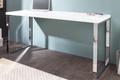 Moderner Schreibtisch WHITE DESK 140cm weiß Hochglanz Bürotisch