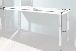 Moderner Schreibtisch WHITE DESK 140cm weiß Hochglanz Bürotisch