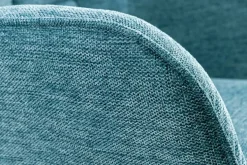 Moderner Sessel SCANDINAVIA blau Strukturstoff schwarz Metall mit Armlehne