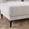 Moderner Sitzhocker DESIGNO 110cm beige Cord Metallfüße