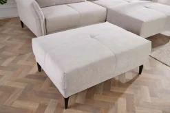 Moderner Sitzhocker DESIGNO 110cm beige Cord Metallfüße