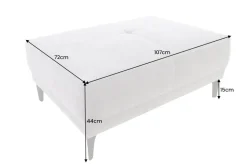 Moderner Sitzhocker DESIGNO 110cm beige Cord Metallfüße