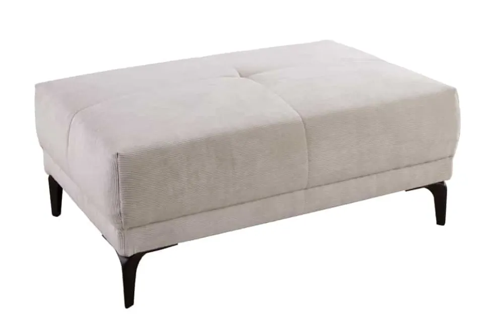 Moderner Sitzhocker DESIGNO 110cm beige Cord Metallfüße