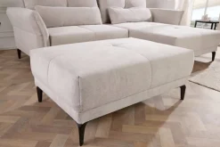 Moderner Sitzhocker DESIGNO 110cm beige Cord Metallfüße