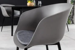 Moderner Stuhl DESIGNO grau Kunststoff Gartenstuhl mit Armlehnen Indoor Outdoor
