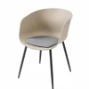 Moderner Stuhl DESIGNO greige schwarz Kunststoff Gartenstuhl mit Armlehnen Indoor Outdoor