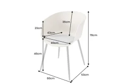 Moderner Stuhl DESIGNO greige schwarz Kunststoff Gartenstuhl mit Armlehnen Indoor Outdoor