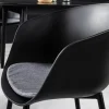 Moderner Stuhl DESIGNO schwarz Kunststoff Gartenstuhl mit Armlehnen Indoor Outdoor