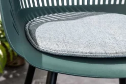 Moderner Stuhl SIGNUM salbei schwarz Kunststoff Gartenstuhl Indoor Outdoor mit Armlehnen