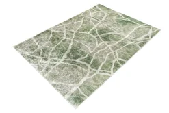 Moderner Teppich JUNGLE 230x160cm grün beige Flachgewebe Indoor-Teppich
