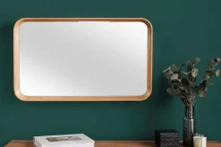 Moderner Wandspiegel AMSTERDAM 80cm natur Eiche Massivholz handmade
