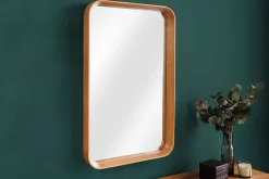 Moderner Wandspiegel AMSTERDAM 80cm natur Eiche Massivholz handmade