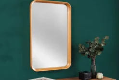 Moderner Wandspiegel AMSTERDAM 80cm natur Eiche Massivholz handmade