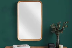 Moderner Wandspiegel AMSTERDAM 80cm natur Eiche Massivholz handmade