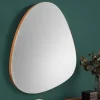 Moderner Wandspiegel NOEMI 70cm natur Eiche Massivholz handmade asymmetrisches Design